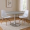Homeroots 48" Gray and Silver Marble and Aluminum Pedestal Base Round Top Dining Table 572238 - alternate 5