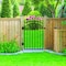 Nuvo Iron 33in Wx56in H Tiger Eye Gate Arched Rails, 36in W Openings, Self Close Hardware w/Double Side Handle ITGA3356 - alternate 6