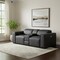 Homeroots 90in Black and Brown Italian Leather Power Reclining Loveseat With Storage 720554 - alternate 7