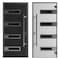 Vdomdoors Front Exterior Prehung Steel Door Ronex0131 Black Enamel Transom Window Sidelite Stainless Inserts RONEX0131EXD-BLK-W36 x H80+16-LH-I - alternate 4