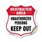 Signmission Restricted Area Shield Sign Unauthorized, 18 Inch X 18 Inch, Vinyl Decal SHI-D-18-457 - alternate 1
