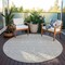 Homeroots 8' Beige And Ivory Round Chevron Washable Indoor Outdoor Area Rug 612234 - alternate 6