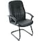 Boss Executive Chair, Black Back, 25-1/2 in W 26" L 41" H, Loop, Leather Seat B8109 - alternate 1