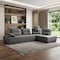 Homeroots Gray Fabric L Shaped Two Piece Sofa and Chaise Sectional 473577 - alternate 3