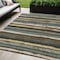 Homeroots 5' X 8' Brown Beige And Green Striped Washable Indoor Outdoor Area Rug 598885 - alternate 1