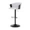 Homeroots Light Gray and Black Fabric with Metal Swivel Adjustable Height Bar Chair 534429 - alternate 8