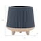 Homeroots Set of Two Blue And Beige Ceramic 1 Ounce Geometric Round Pot Planters 634284 - alternate 1