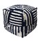 Homeroots 18" Blue Cotton Cube Striped Pouf Ottoman 534102 - alternate 7
