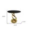 Homeroots 21" Black And Gold Stone And Stainless Steel Round Pedestal End Table 554649 - alternate 4