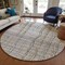 Homeroots 8' Ivory Pink And Copper Round Striped Washable Indoor Outdoor Area Rug 597429 - alternate 7