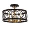Jonathan Y Sylvain 15.5" Metal LED Semi-Flush Mount, Oil Rubbed Bronze/Brass Gold JYL9040B - alternate 1