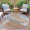Homeroots 8' Brown And Gray Round Abstract Washable Indoor Outdoor Area Rug 632169 - alternate 3
