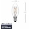 Bulbrite LED Filament 4W Dimmable B11 Light Bulb, Clear Glass, Candelabra E12 Base, 2700K, 350lu, 36PK 861732 - alternate 3