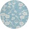 Homeroots 8' Sky Blue And Ivory Round Floral Washable Indoor Outdoor Area Rug 599924 - alternate 7