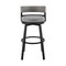Homeroots 38" Light Gray Metal Swivel Low back Outdoor Bar Height chair with Footrest 490219 - alternate 6