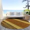 Homeroots 8' Terra Cotta Gold And Brown Round Abstract Washable Indoor Outdoor Area Rug 615304 - alternate 7