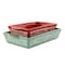 Laurie Gates 2 Piece Tierra Wax Relief Stoneware Baker Set in Red and Mint 136569.02 - alternate 1