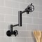 Kingston Brass Wall Mount Pot Filler Faucet with Knurled Handle, Matte Black KS4100RKZ - alternate 4
