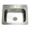 Kingston Brass 25-Inch Stainless Steel Self-Rimming Single Bowl Drop-In Kitchen Sink, 1-Hole with Strainer KGKTS2522811 - alternate 1