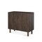 Homeroots 36in Dark Brown Solid Wood Carved Geometric Accent Cabinet With Two Doors 611065 - alternate 1
