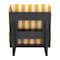 Homeroots 27" White And Yellow And Black Fabric Striped Side Chair 572305 - alternate 7