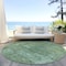 Homeroots 8' Sage And Mint Green Round Abstract Washable Indoor Outdoor Area Rug 615508 - alternate 6