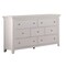Homeroots 58" White Solid Wood Seven Drawer Triple Dresser 374200 - alternate 1