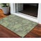 Homeroots 3' X 5' Fern Green And Olive Green Floral Washable Indoor Outdoor Area Rug 604120 - alternate 1