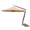 Bambrella 11.5' Round Bamboo Cantilever Umbrella w/354lb Base System-Harvest Wheat Canopy 3.5m R-SW-L-HW-BS - alternate 1