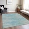 Homeroots 9' X 12' Aqua Teal Blue And Gray Abstract Washable Indoor Outdoor Area Rug 587198 - alternate 4