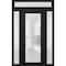 Vdomdoors Front Exterior Prehung FiberGlass Door Frosted Glass / Manux 8102 Matte Black / 2 Sidelight and Tra MANUX8102EXD-BLK-W14+36+14 x H80+14-RH - alternate 1
