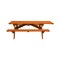 Homeroots 94" Redwood Solid Wood Outdoor Picnic Table with Umbrella Hole 525024 - alternate 3