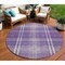 Homeroots 8' Purple Gold And Ivory Round Plaid Washable Indoor Outdoor Area Rug 596359 - alternate 1