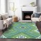 Homeroots 5' X 8' Lime Green Aqua And Ivory Tribal Washable Indoor Outdoor Area Rug 598131 - alternate 5