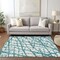 Homeroots 8' X 10' Teal Blue And Ivory Abstract Washable Indoor Outdoor Area Rug 614392 - alternate 7