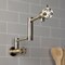 Kingston Brass Wall Mount Pot Filler Faucet with Knurled Handle, Antique Brass KS4103RKX - alternate 4