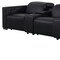 Homeroots 179" Black Top Grain Leather Reclining Metal USB Sofa 720319 - alternate 4