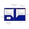 C-Line Products 8-1/2" x 11" Blue Two-Pocket Heavyweight Poly Portfolio Folder with Prongs, 25EA/BX, 6BX/CT 33965-BX - alternate 5