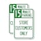 Signmission 15 Minutes Parking - Store Customers Only, 18'' X 24'' 2 Signs, Heavy Gauge Aluminum, 2PK A-1824-2PACK-24594 - alternate 1