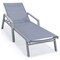 Leisuremod Marlin Patio Chaise Lounge Chair with Armrests in Grey Aluminum Frame, Dark Grey, 2PK MLAGR-77DGR2 - alternate 9