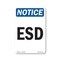 Signmission OSHA Notice Sign, ESD, 18in X 12in Aluminum, 12" W, 18" L, Portrait, ESD Sign OS-NS-A-1218-V-12173 - alternate 1