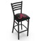 Holland Bar Stool Co 25" Blk Wrinkle Alabama Stationary Counter Stool, Ladder Back L00425AL-A - alternate 1