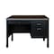 Regency Steel Single Pedestal Teacher's Office Desk, Center Drawer 48inx30in - Neo Walnut Top, Black Base 66348SPCDNWBK - alternate 3