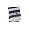 Homeroots 55" X 70" Navy Blue And White Stripe Cotton Beach House Embroidered Throw Blanket with Fringe 713574 - alternate 1