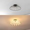 Jonathan Y Ambros 23.5" Modern Industrial Metal Dimmable Stripe Half-Cage Integrated LED Flush Mount, Black/Gold JYL7148A - alternate 7
