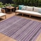 Homeroots 8' X 10' Plum And Lilac Striped Washable Indoor Outdoor Area Rug 615359 - alternate 1