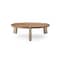 Homeroots 55" Brown and Gold Wood And Stainless Steel Round Coffee Table 372179 - alternate 1