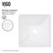 Vigo Hibiscus Modern White Matte Stone 16 in. L x 16 in. W x 5 in. H Square Vessel Bathroom Sink VG04004 - alternate 5