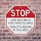 Signmission Stop Look Both Ways High Traffic Ar, 10 Inch X 10 Inch, Plastic Sign OC-P-10-260 - alternate 6