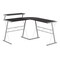 Homeroots 48" Dark Brown and Silver L Shape Computer Desk 333400 - alternate 3